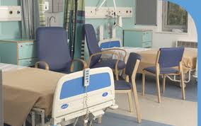 a hospital bed in a generic ward