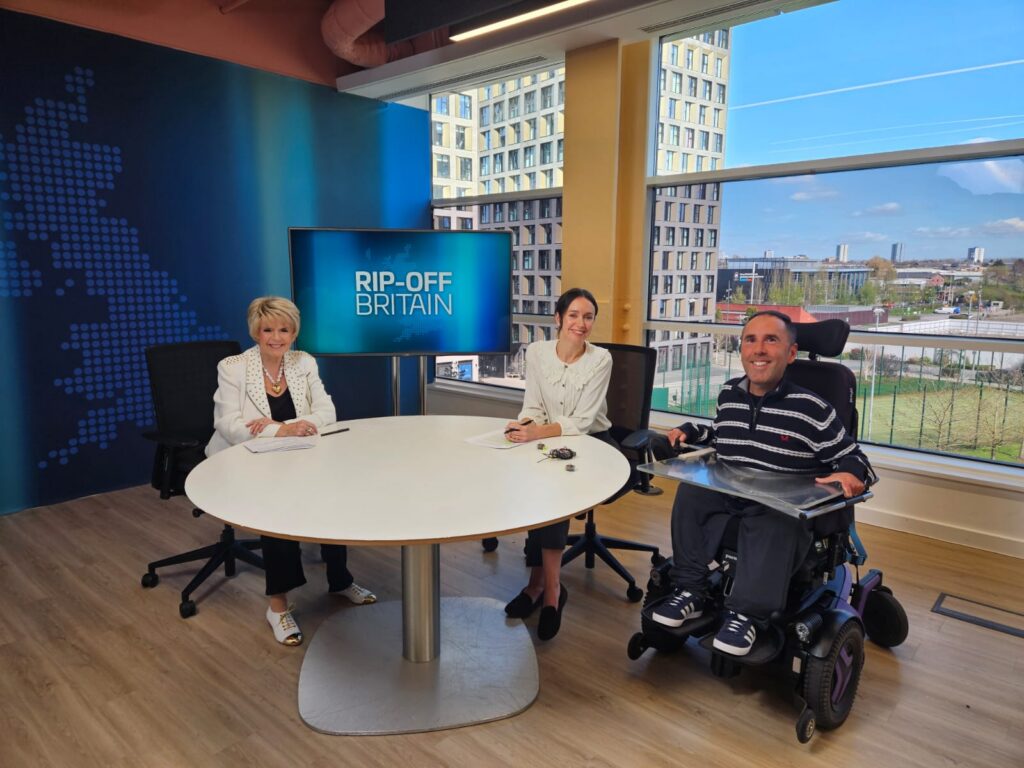 Martyn Sibley on the set of the BBC show Rip Off Britain