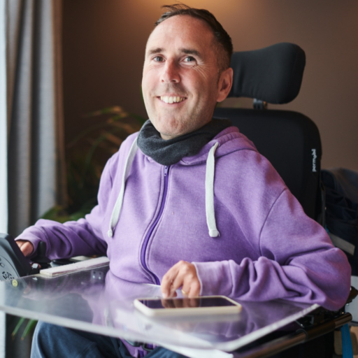Martyn Sibley in a purple hoodie